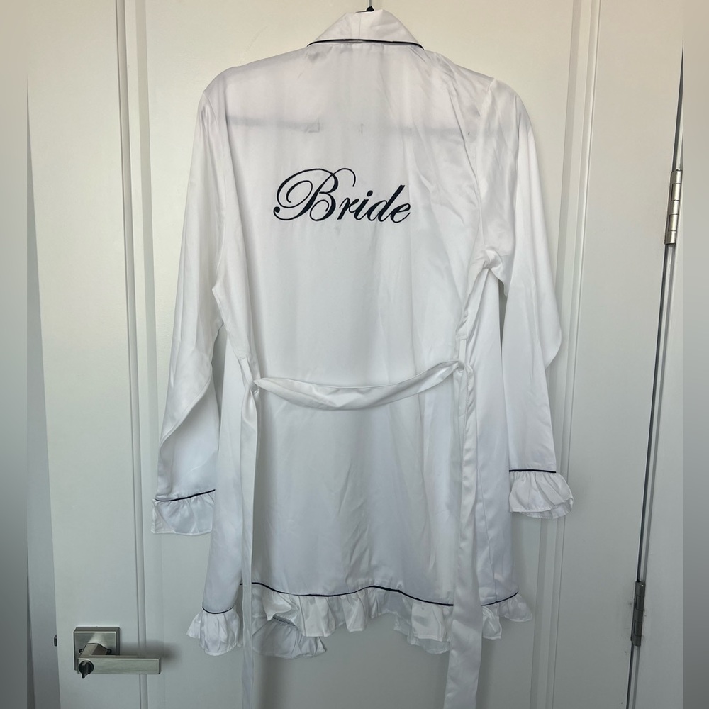Bride robe boohoo white